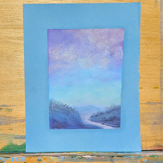 Abstract Landscape: Cotton candy skies, 7 1/8" x 9 1/16"