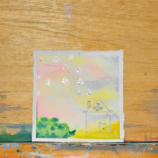 Abstract Landscape: Dream house, 5.25" x 5.25"