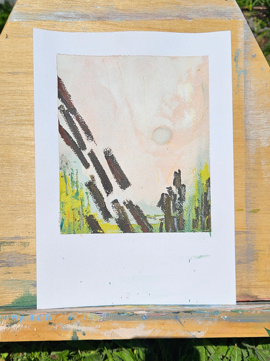Abstract Landscape: Running wild and soft, 8.25" x 11 7/16"