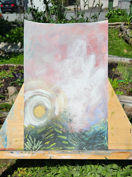 Abstract Landscape: Crying at sunset, 12" x 18"