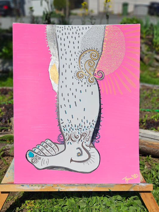 Abstract Figure: Happy little legs, 19" x 24"