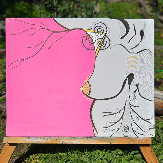 Abstract Figure: Happy little titty, 19" x 24" (Copy)